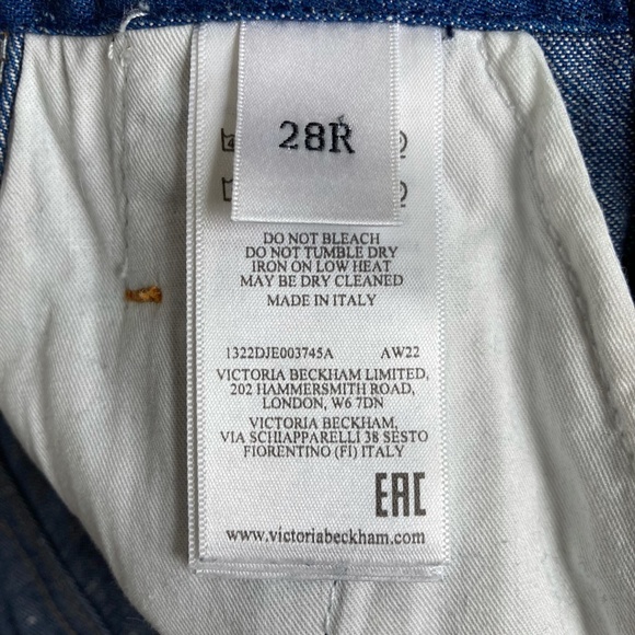 Victoria Beckham high-rise flared blue jeans with two front zips, size 28R - Picture 9 of 10